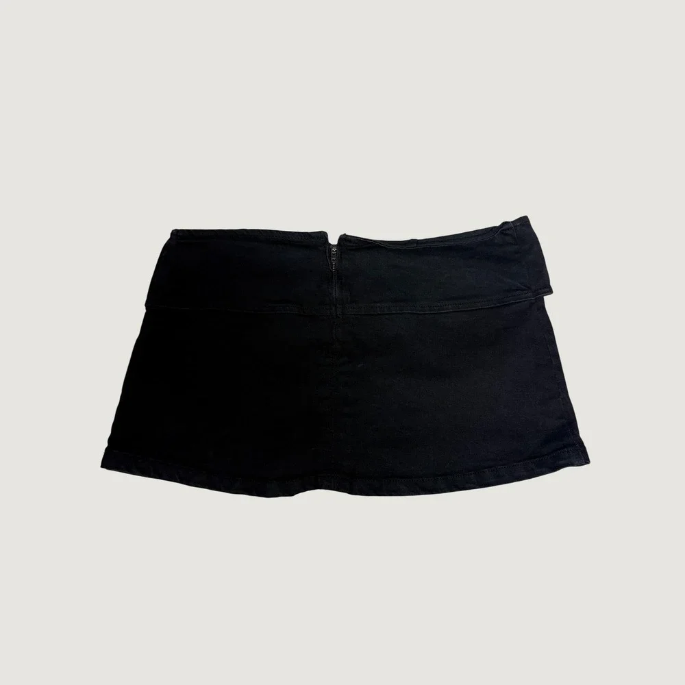 Y2K Silence + Noise Scene Black Belted Micro Mini Skirt Low Rise Micro #16